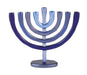 Yair Emanuel Anodized Aluminum Classic Arch Hanukkah Menorah - Shades of Blue - Culture Kraze Marketplace.com