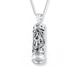 Mezuzah Necklace Pendant in Sterling Silver with Cut Out Hamsa Hand - Culture Kraze Marketplace.com