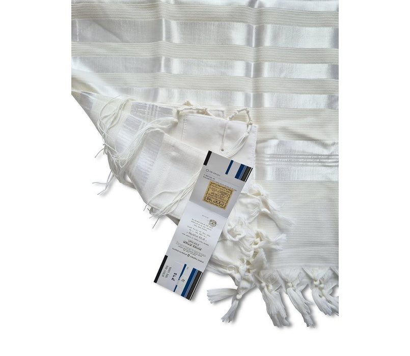 Talitnia Barak, Non-slip Lightweight Wool Tallit Prayer Shawl - White Stripes - Culture Kraze Marketplace.com
