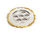 Two Tone Silver Plated Seder Plate with Ornate Gold Rim - Culture Kraze Marketplace.com