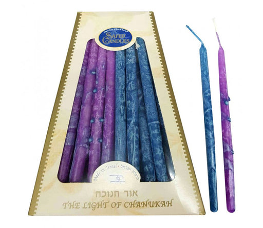 Handmade Dripless Decorative Hanukkah Candles - Purple and Blue Mix - Culture Kraze Marketplace.com