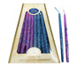 Handmade Dripless Decorative Hanukkah Candles - Purple and Blue Mix - Culture Kraze Marketplace.com