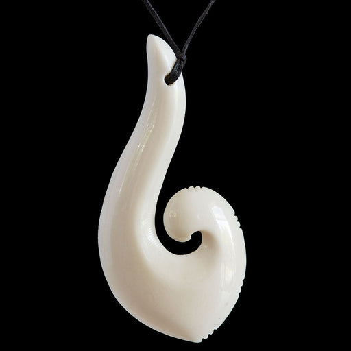 Bone Pendant, Large Matau-Hook (g) - Culture Kraze Marketplace.com