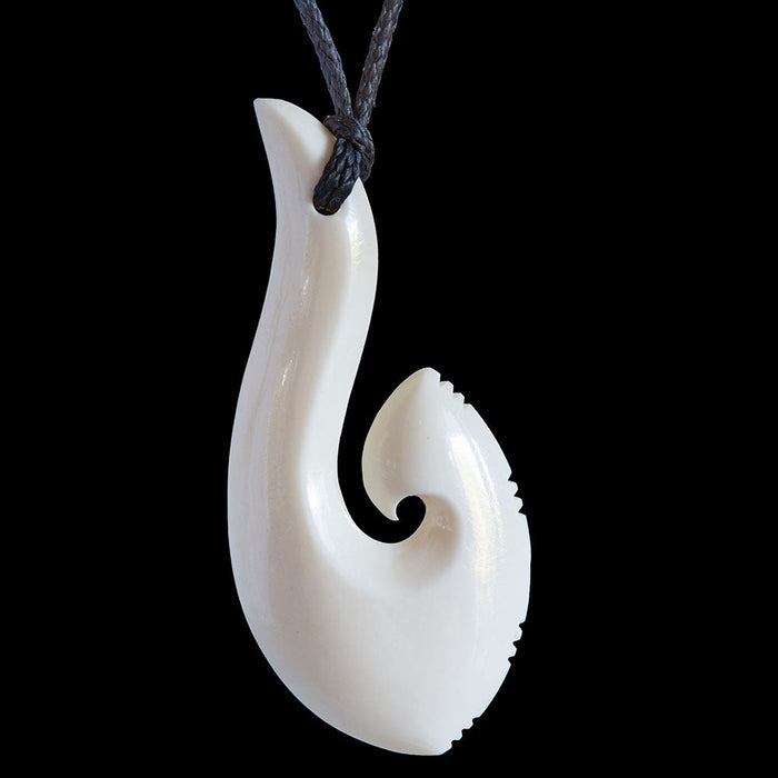 Bone Pendant, Large Matau-Hook  (L) - Culture Kraze Marketplace.com