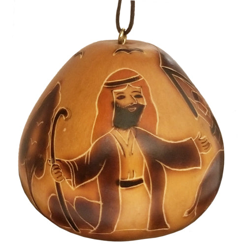 <center>Noah's Ark Gourd Ornament - Side w/ Noah crafted by Artisans in Peru </center>