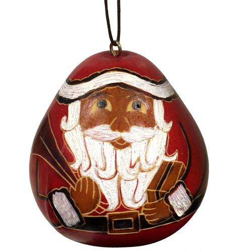 <center>Red Gourd Ornament with Santa Claus crafted by Artisans in Peru </center>