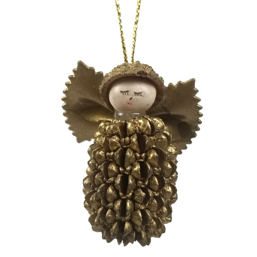 <center>  This Angel Ornament is made from a Cypress Seed and Eucalyptus Pod. <br>The Wings are made from Pasta, and all are produced by Artisans in Ecuador </center>
