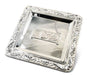 Square Silver Plated Matzah Tray - Leaf Design on Frame - Culture Kraze Marketplace.com