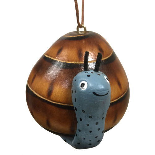 <center>Ceramic Accented Snail Gourd Ornament</br>Handmade by Artisans in Peru</center>