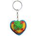 <center>Crocheted Mayan Heart Key Chain from Guatemala - Green Color</center>
