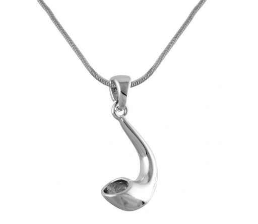 Silver Ram's Horn Shofar Necklace Pendant Rhodium Plated - Culture Kraze Marketplace.com