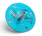 Adi Sidler Brushed Aluminum Chanukah Dreidel, Dove of Peace - Turquoise - Culture Kraze Marketplace.com