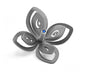 Adi Sidler Anodized Aluminum Chanukah Dreidel, Flower Design - Grey - Culture Kraze Marketplace.com