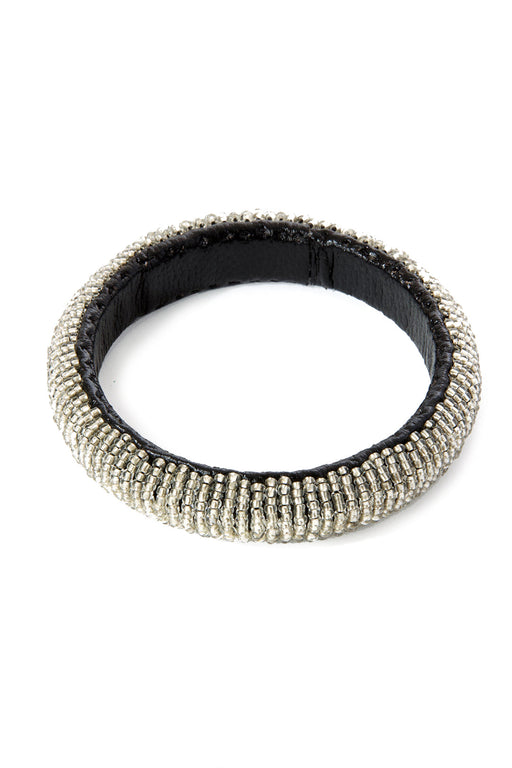 Silver Beaded Leather Bracelet from Kenya - Culture Kraze Marketplace.com