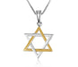 Sterling Silver and Gold Plated Pendant Necklace – Interlocking Stars of David - Culture Kraze Marketplace.com