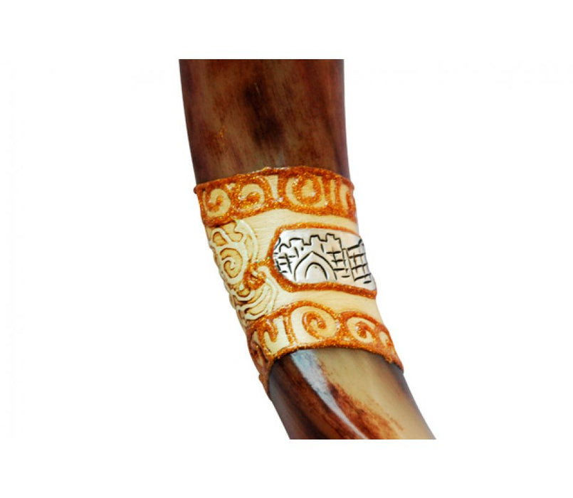 Jumbo Yemenite Hand Painted Kudu Shofar - Jerusalem Design - Culture Kraze Marketplace.com
