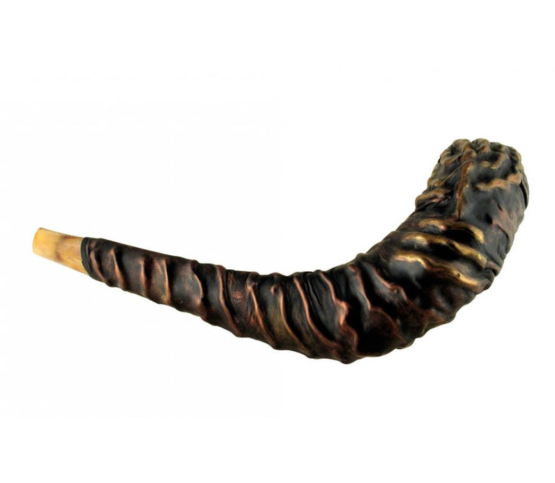 Distinctive Leather-bound Ram's Horn Shofar – Menorah Design - Culture Kraze Marketplace.com