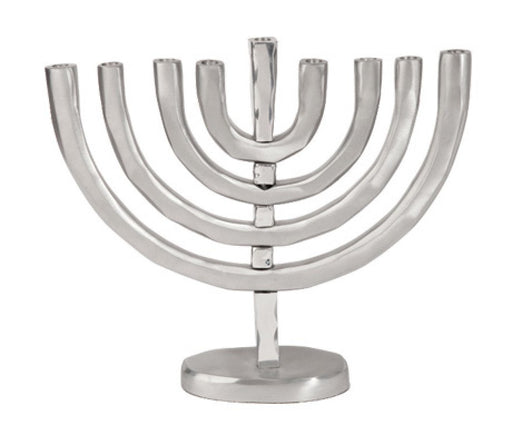 Yair Emanuel Anodized Aluminum Classic Arch Hanukkah Menorah - Silver - Culture Kraze Marketplace.com