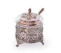Silver Plated Honey or Sugar Dish with Cover and Spoon - Floral Design - Culture Kraze Marketplace.com