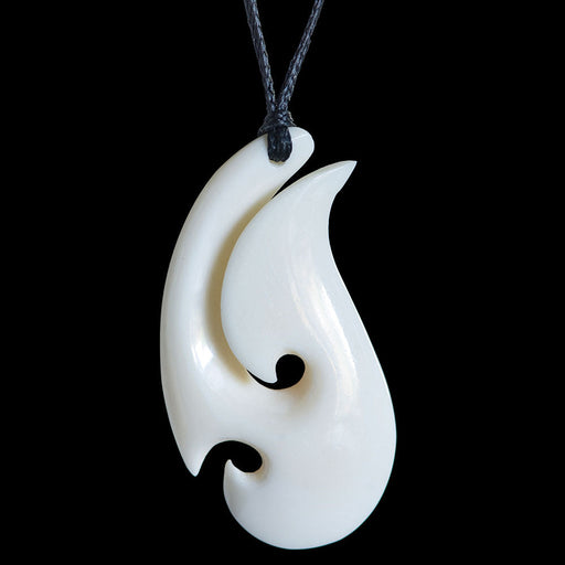 Matau Hook, medium handcrafted bone pendant - Culture Kraze Marketplace.com
