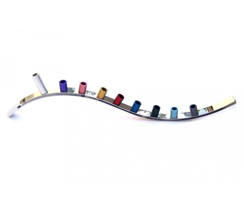 Laura Cowan Colorful Curving Slide Magnet Hanukkah Menorah - Culture Kraze Marketplace.com