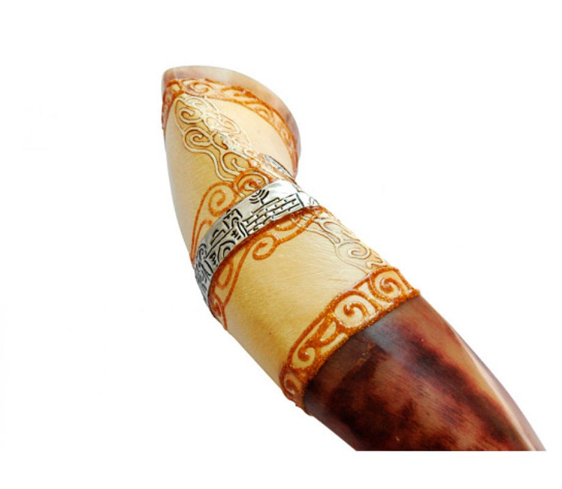 Jumbo Yemenite Hand Painted Kudu Shofar - Jerusalem Design - Culture Kraze Marketplace.com
