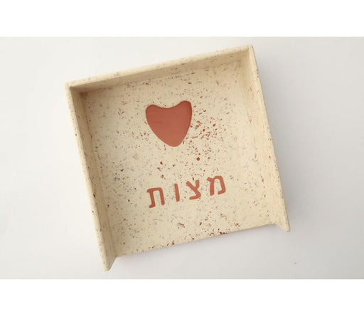 Graciela Noemi Handcrafted Terrazo Passover Matzah Tray - Terracotta Heart - Culture Kraze Marketplace.com