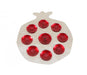 Hammered Metal Pomegranate Tray for Rosh Hashanah Ritual Foods - Red - Culture Kraze Marketplace.com