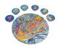Yair Emanuel Hand Painted Wood Seder Plate with Six Bowls - Crossing the Red Sea - Culture Kraze Marketplace.com