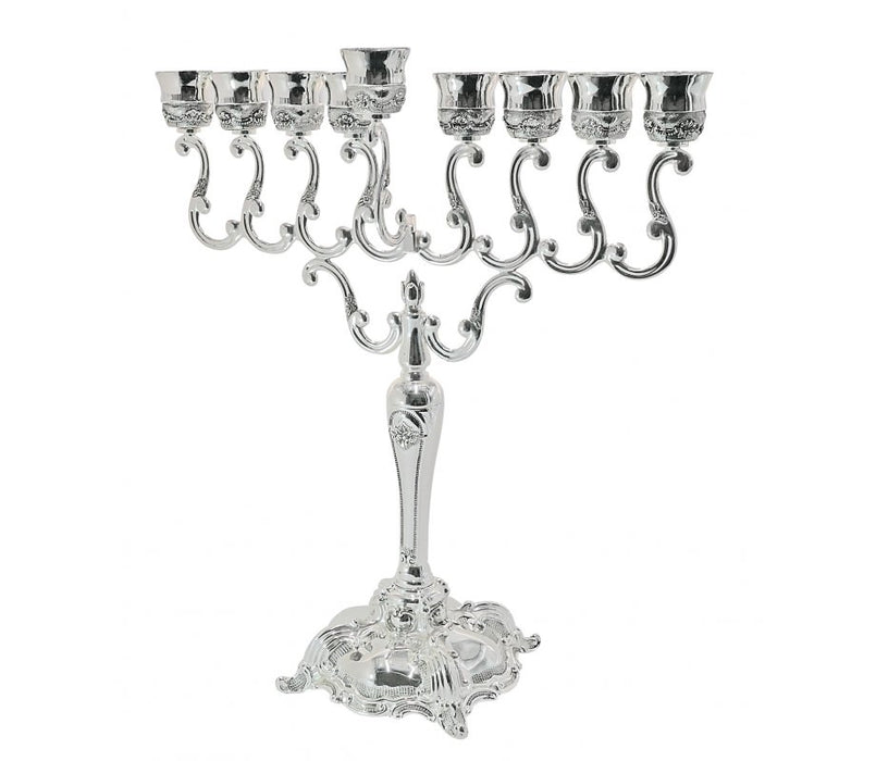 Extra Tall Silver Plated Decorative Chanukah Menorah – 22.4 Inches High - Culture Kraze Marketplace.com
