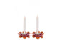Dorit Judaica Shabbat Candlesticks Flower Design, Small - Pink and Orange - Culture Kraze Marketplace.com