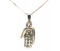 Sterling Silver Necklace Hamsa,with the Letter Hey - Culture Kraze Marketplace.com