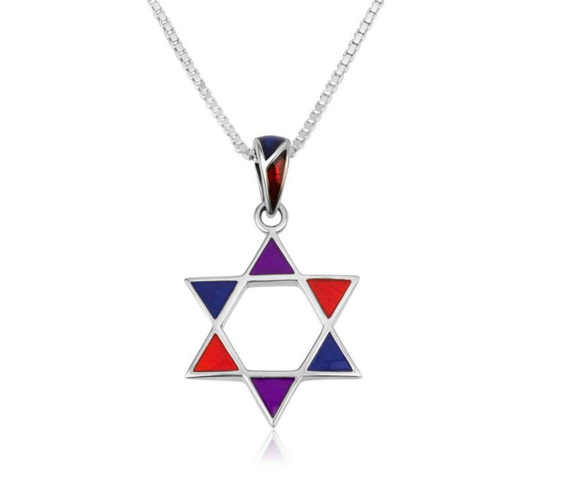 Sterling Silver Pendant Necklace, Star of David - Colorful Corners - Culture Kraze Marketplace.com