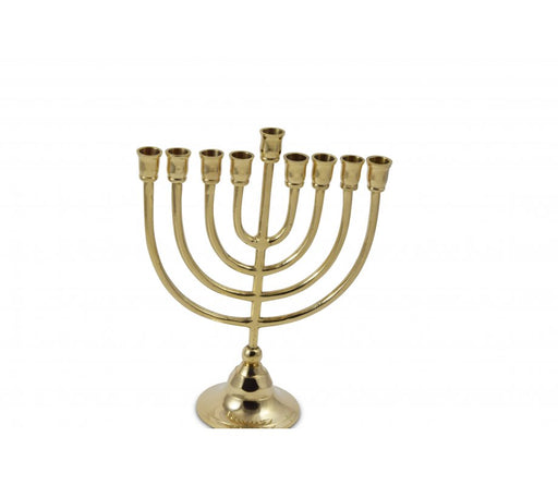Brass Chanukah Menorah Classic Design, for Candles - 10 Inches - Culture Kraze Marketplace.com