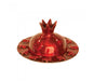 Yair Emanuel Anodized Aluminum Honey Dish with Pomegranate Cover - Ruby Red - Culture Kraze Marketplace.com