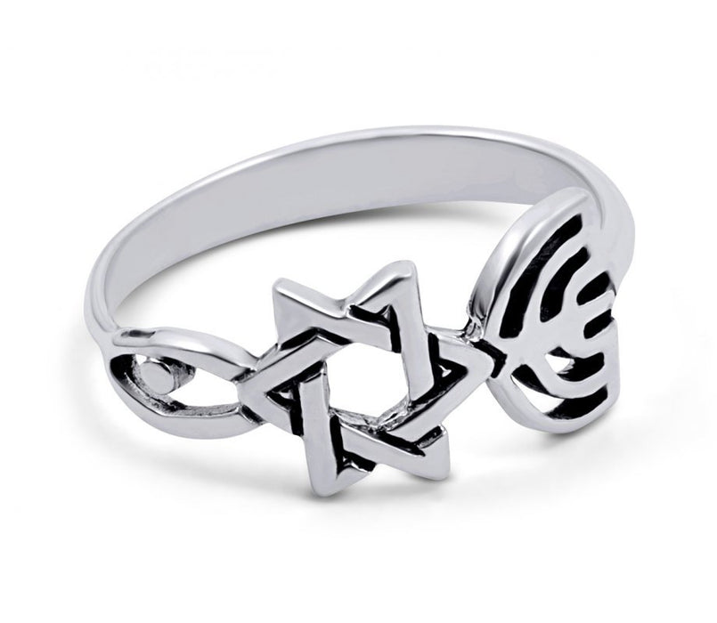 Sterling Silver Grafted Star Of David, Ring Spiritual Religious Jewelry - Culture Kraze Marketplace.com