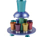 Yair Emanuel Aluminum Kiddush Fountain with Goblet, 8 Cups & Tray - Multicolored - Culture Kraze Marketplace.com