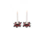 Dorit Judaica Shabbat Candlesticks Flower Design, Small - Red and Gray - Culture Kraze Marketplace.com