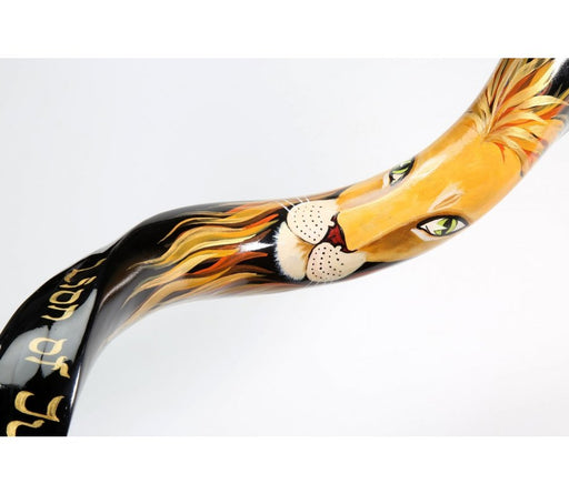 Hand Painted Yemenite Shofar - Lion of Judah - Culture Kraze Marketplace.com
