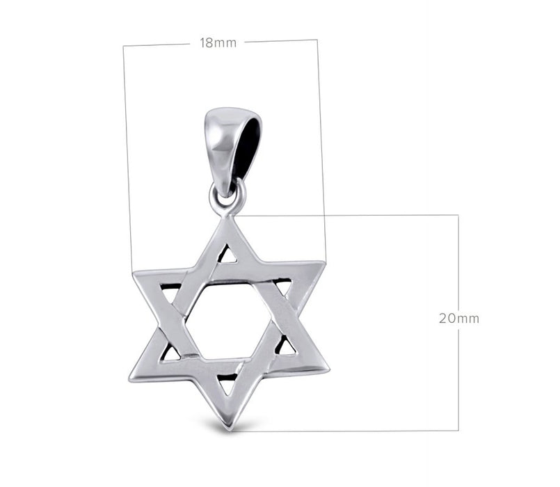 Star of David Necklace for Women in 925 Sterling Silver with Rope Chain - Culture Kraze Marketplace.com