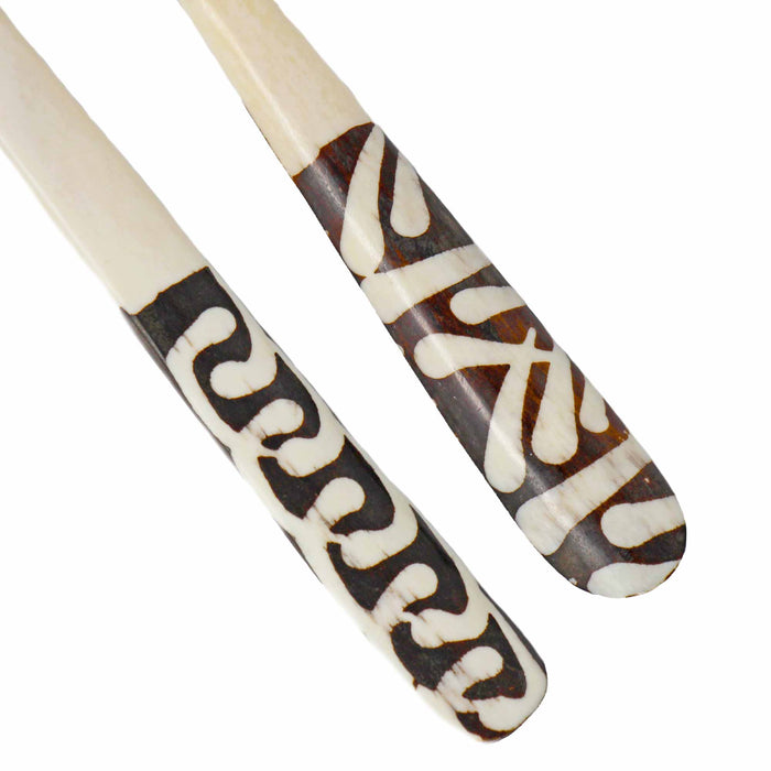 Long Batik Bone Appetizer Forks, Set of 2 - Culture Kraze Marketplace.com