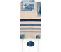 Yair Emanuel Silk Appliqued Tallit Set Stripes and Crowns - Blue - Culture Kraze Marketplace.com