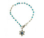 Beaded Kabbalah Bracelet with Decorative Star of David Charm - Light Blue - Culture Kraze Marketplace.com