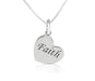 Sterling Silver Tilted Heart Pendant Necklace - Faith, You Are Always in My Heart - Culture Kraze Marketplace.com