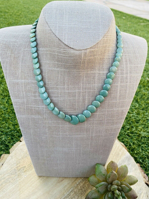 Navajo Turquoise & Sterling Silver Beaded 17” Necklace - Culture Kraze Marketplace.com