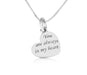 Sterling Silver Tilted Heart Pendant Necklace - Faith, You Are Always in My Heart - Culture Kraze Marketplace.com