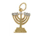 Gold Filled Zirconium Two-Tone Menorah Pendant - Culture Kraze Marketplace.com