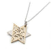 HaAri Jewelry Shema Yisrael Star of David Two-Tone Pendant 9K Gold & Sterling Silver - Culture Kraze Marketplace.com