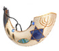 Anointing Painted Ram's Horn Shofar - Fish Design - Culture Kraze Marketplace.com