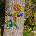 Colorful Gecko Haitian Steel Drum Wall Art, 13 inch Black Stipes - Culture Kraze Marketplace.com